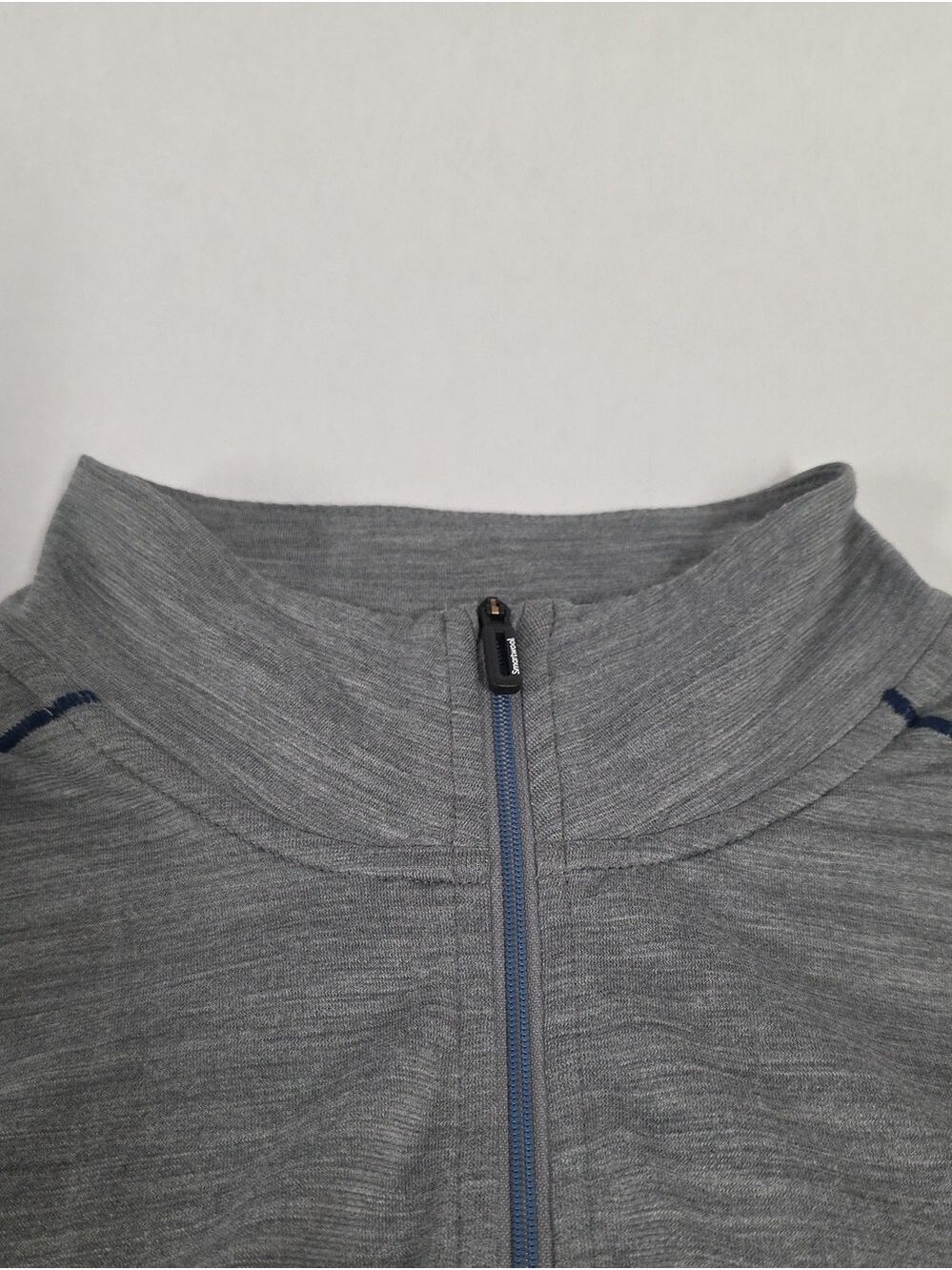 Smartwool Merino Sport 150 1/4 Zip Long Sleeve Pullover Gray Blue - Size Medium - Picture 11 of 13